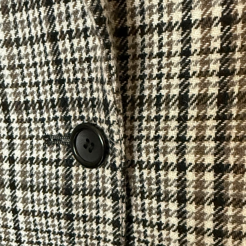 Vintage Peabody House Houndstooth Wool Blend Blazer Jacket Brown Beige Size 14 - Picture 8 of 14